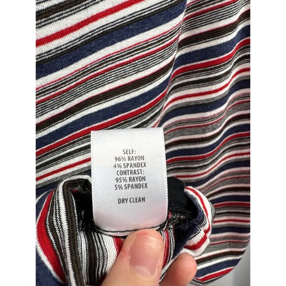 Women’s Bailey/44 Large Off the Shoulder Red, White, Blue, & Black Striped Shirt - Picture 5 of 5